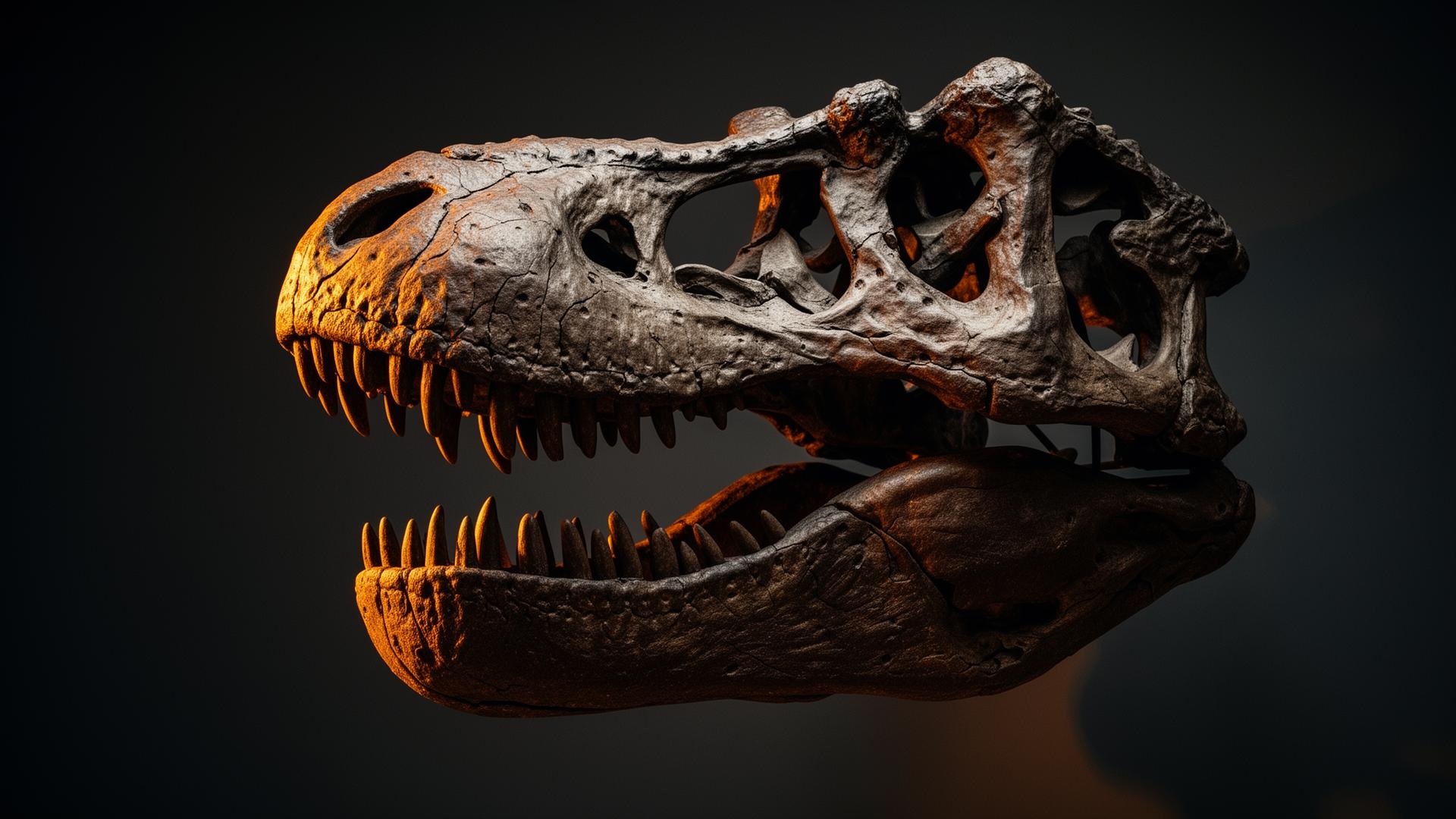 Tyrannosaurus rex skull fossil